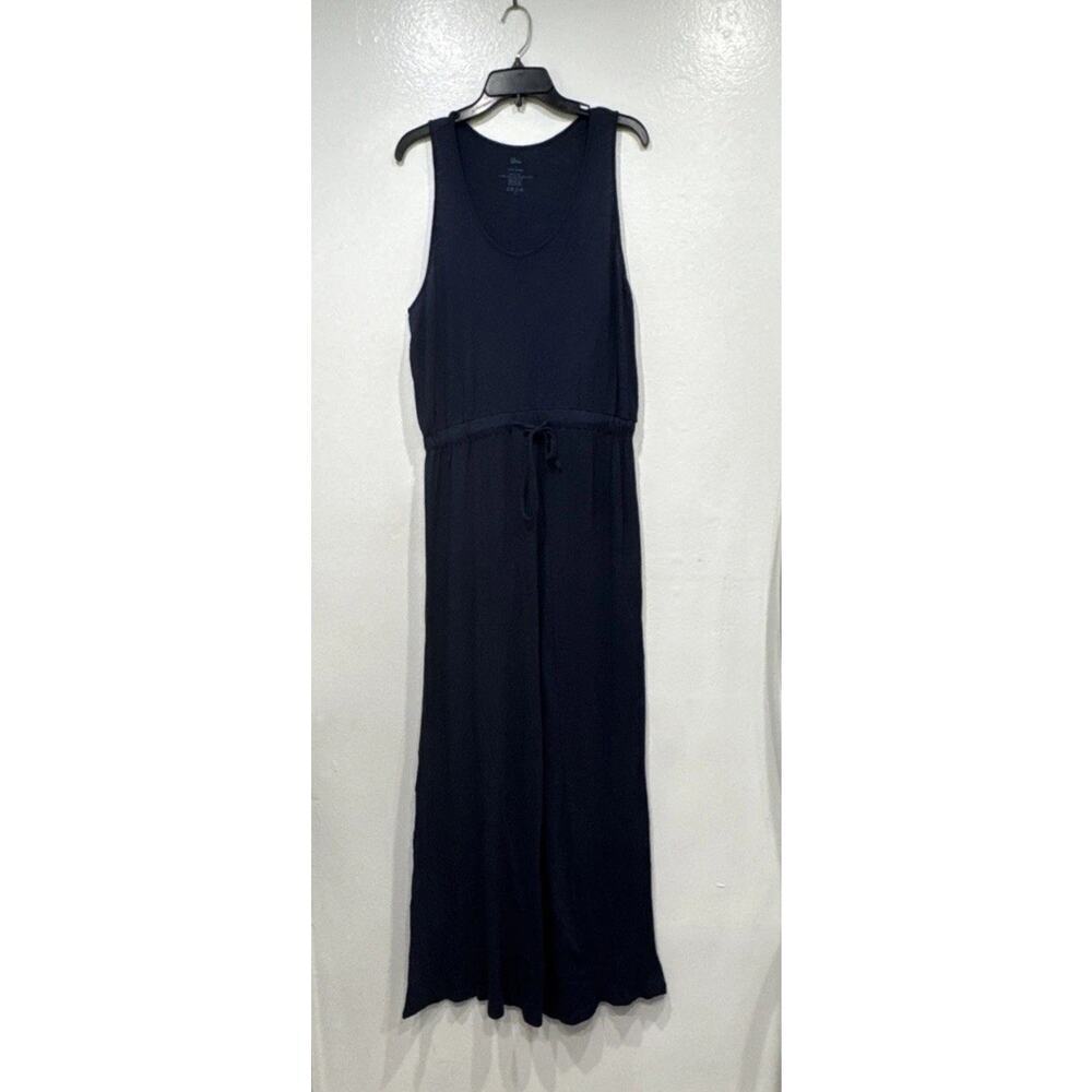 Elorie Blue Maxi Dress Women’s Size Large 100% Cotton Sleeveless Drawstring Boho